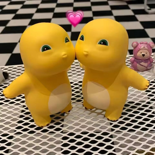 Funny Kiss Milk Dinosaur figure Cute Yellow Nailong Squeeze Toys kawaii Model Doll Statue anime Collection Ornaments Toy Gift