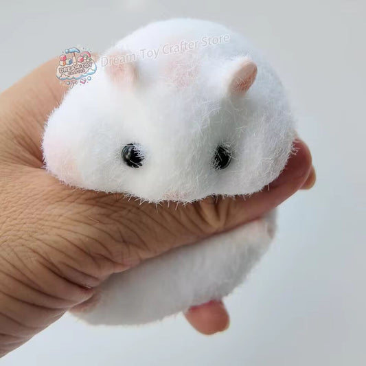 Handmade Cute Plush Furry Hamster Squeeze Toy Taba Squishy Table Anti-Stresses Fidget Toys Stress Relief Decompression Toy
